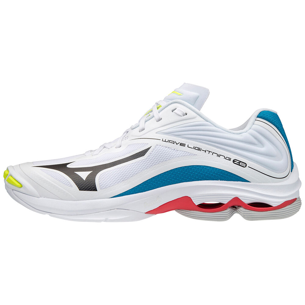 Zapatillas Voleibol Mizuno Wave Lightning Z6 Hombre Blancas/Negras/Azules Comprar ZSJH-97418